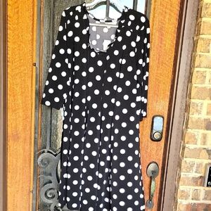 Polka Dot Black and White Women's Dress